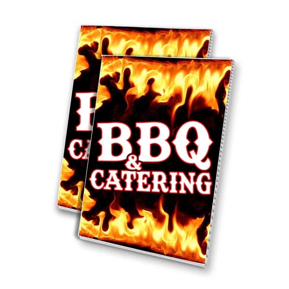 BBQ And Catering (24" X 36") 4mm Corrugated Plastic Panel, Graphics Applied To 1 Side (Pk of 2)