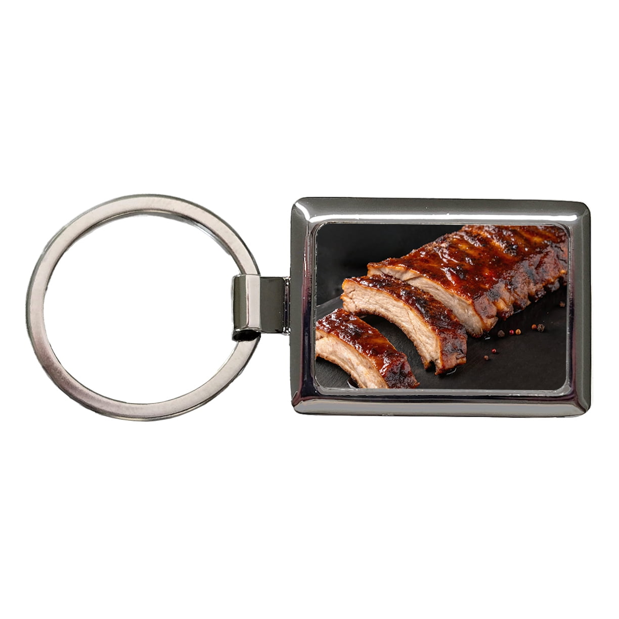 BBQ Baby Back Ribs Metal Rectangle Keychain - Walmart.com