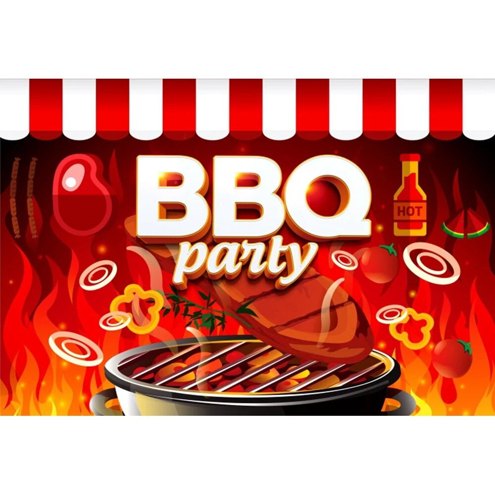 BBQ Baby Shower 1st Birthday Backdrop Food Beer Photography Background