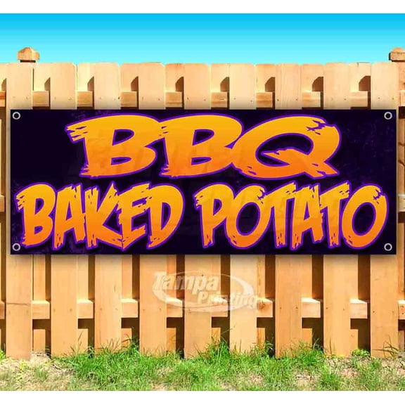 BBQ Baked Potato 13 oz Vinyl Banner With Metal Grommets