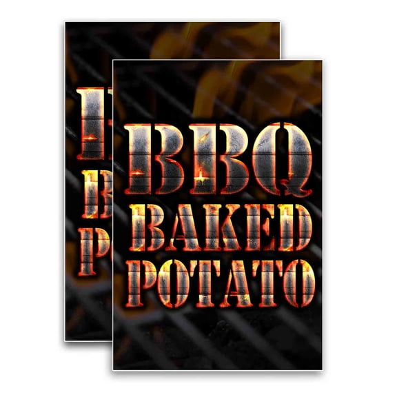 BBQ Baked Potato (24" X 36") Vinyl Decal Only (Pack of 2) |Sign|Sticker|Poster