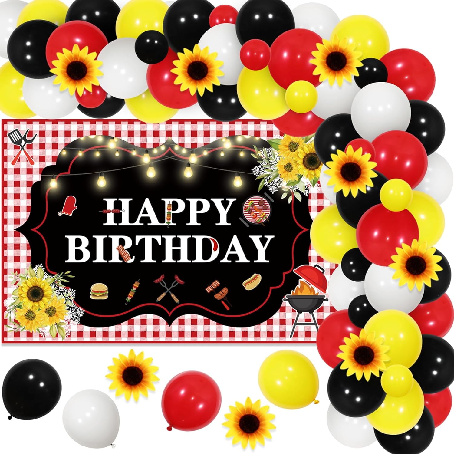 BBQ Birthday Party Decorations BBQ Happy Birthday Backdrop Banner BBQ