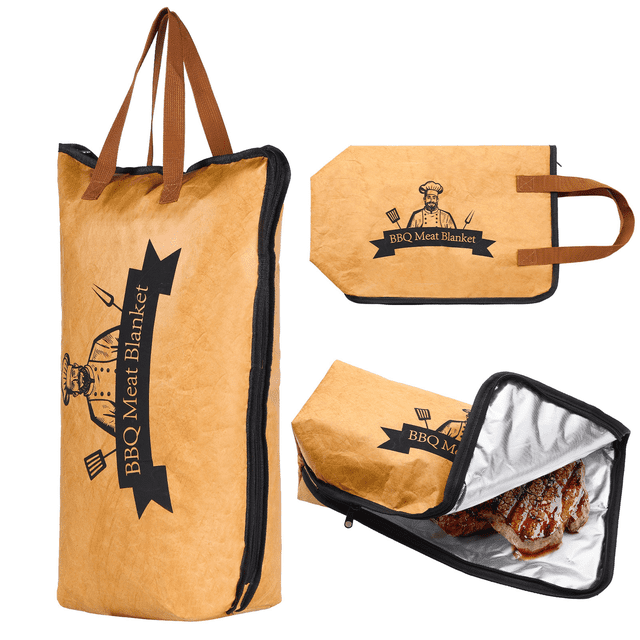 Smoker Covers For Outside BBQ Blanket For Resting Meat, BBQ Brisket Blanket Meat Resting Blanket For Smoking, Reusable Smoker Grilling Meat Insulated Resting Bag With Wide Mouth For Large Brisket/Beef/Turkey (21in Black