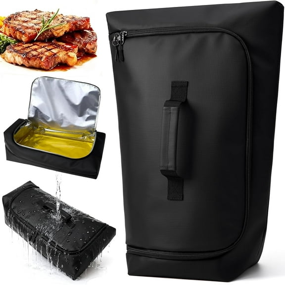 BBQ Blanket for Resting Meat, Leak-Proof Insulated Meat Resting Bag, 270Top Opening for Large Briskets, Turkey, Washable Smoker Accessories Gifts for Men, Christmas Stocking Stuffers for BBQ Lover