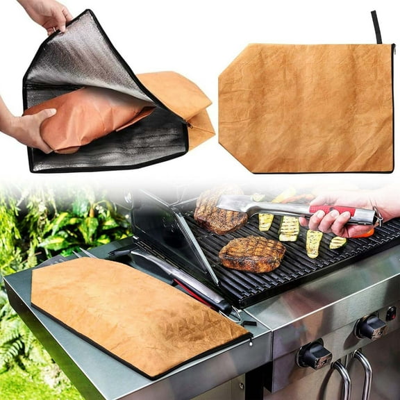 BBQ Blanket for Resting Meat, Reusable Large Capacity Insulated Meat Resting Bag with Zipper, Meat Resting Blanket, Rest Ez BBQ Blanket for Resting Meat - Ensures The Meat is Tender and Juicy