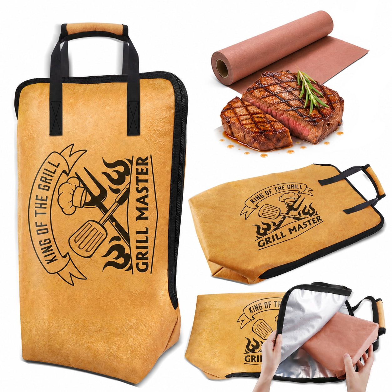 BBQ Blanket for Resting Meat, 21 Inch Insulated Meat Resting Bag with Wide Opening for Brisket, Pork Shoulder, Turkey, Outdoor Grill, Fathers Day Gift at Walmart