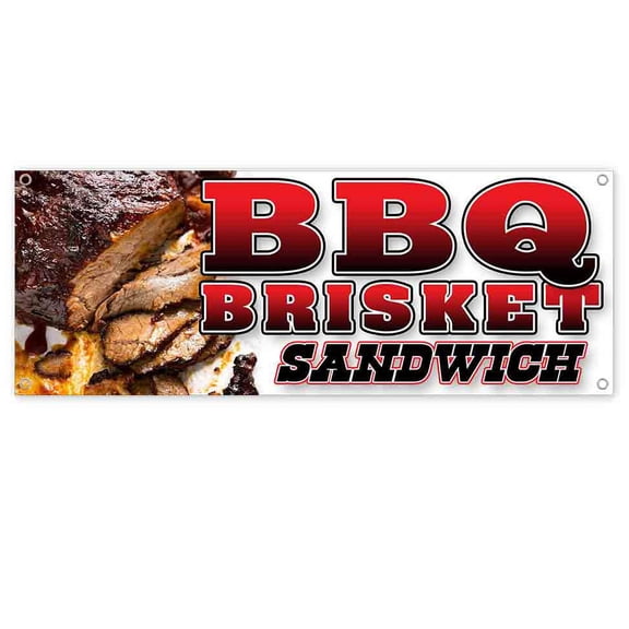 BBQ Brisket Sandwich 13 oz Vinyl Banner With Metal Grommets