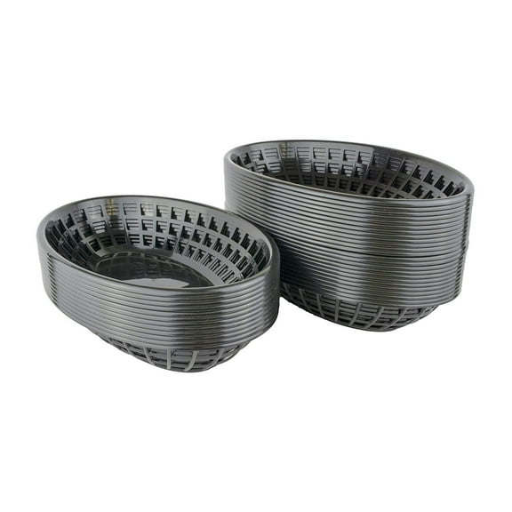 BBQ Butler Plastic Deli Food Baskets - 36 Count - Black