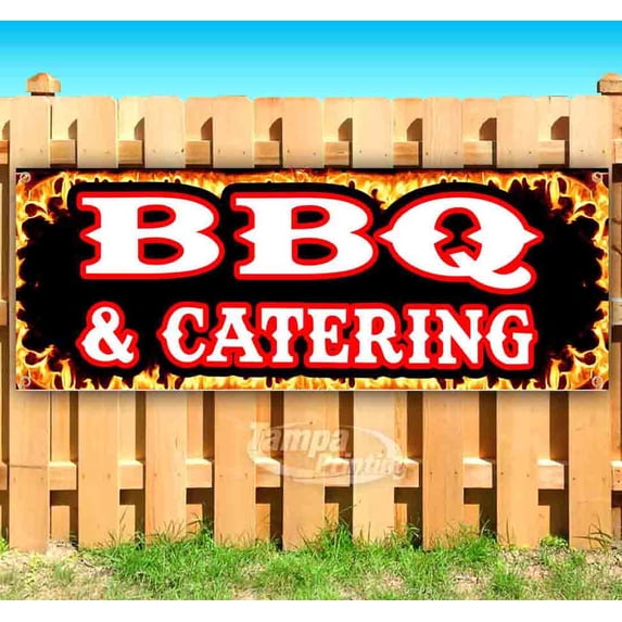 BBQ & Catering 13 oz Vinyl Banner With Metal Grommets