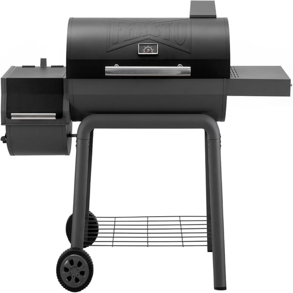BBQ Charcoal Grill with Offset Smoker Grill and Side Table, 30 - In Heavy - Duty Outdoor BBQ Grill with 832 Sq. In. Cooking Space for Outdoor Barbecue in Backyard, Patio and Parties, Black