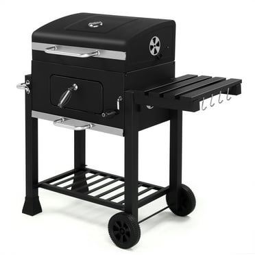 Zintown BBQ Charcoal Grill Outdoor Barbecue Pit Smoker with Double Grill,Liftable Charcoal Tray