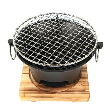 BBQ Charcoal Grill, Yucurem Round Outdoor Burner Charcoal Stove Multifunctional Heavy Duty Cast Iron Charcoal Grill Small Portable Charcoal Grill for Outdoor Tabletop Camping