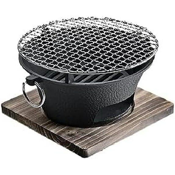 BBQ Charcoal Grill, cast iron charcoal grill,Hibachi Grill,Mini Charcoal Grill Camping Stove Portable Barbecue Stove, Stove for Indoor Outdoor Picnic BBQ Party,Home Picnic, Camping (10.2)