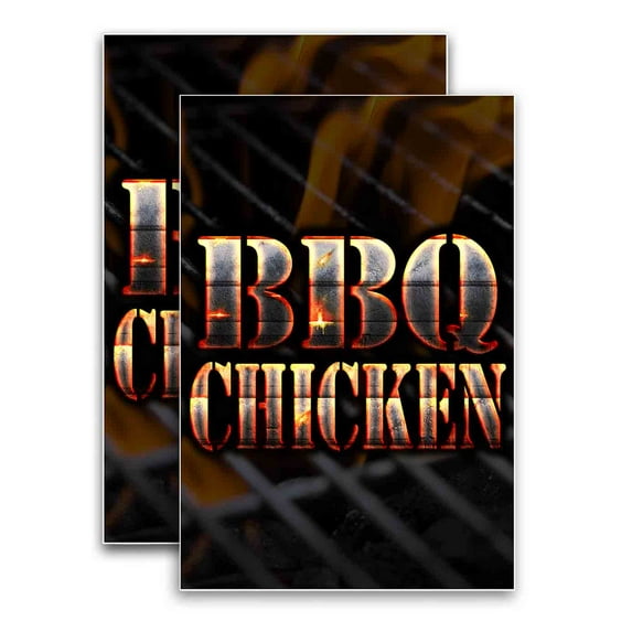 BBQ Chicken (24" X 36") Vinyl Decal Only (Pack of 2) |Sign|Sticker|Poster