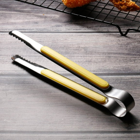 BBQ Clip, Stainless Steel, Barbecue Tool, Non-Slip Grip, for Grilling Food, Ergonomic Handle Barbecue | Yellow KTFgvq