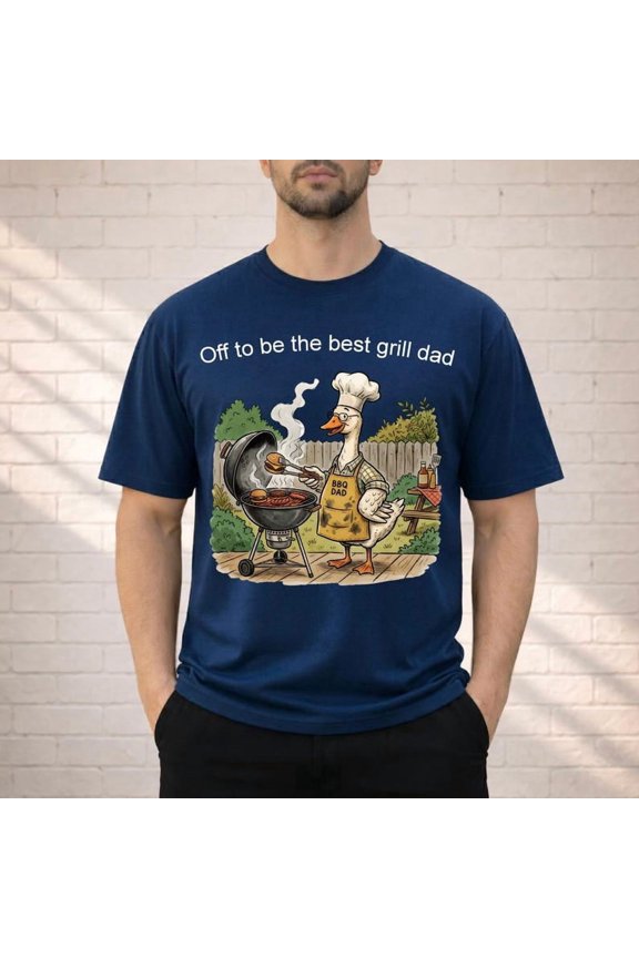 BBQ Dad Goose T-Shirt, Funny Grill Master Graphic Tee, Retro Scooter Goose Shirt, Father's Day Gift for Men
