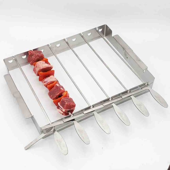 BBQ Dragon Domino Style Kabob Skewer and Rack Set for Grills