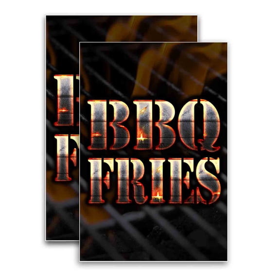 BBQ Fries (24" X 36") Vinyl Decal Only (Pack of 2) |Sign|Sticker|Poster