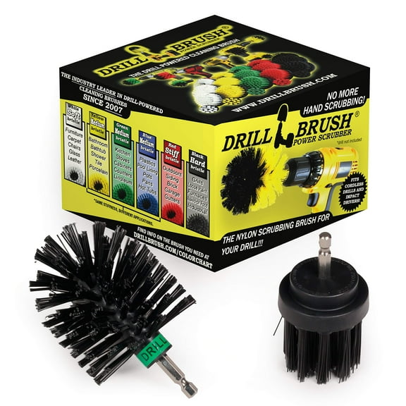 BBQ & Furnace Drill Brushes – 2pc Ultra Stiff Set for Baked-On Food & Grime - Oven Cleaner