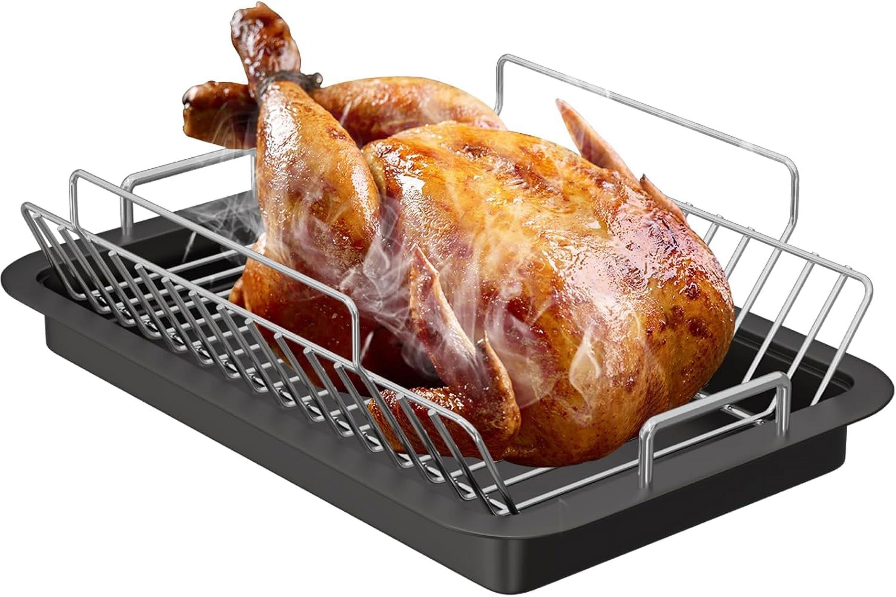 BBQ Future 17.3Inch Nonstick Roasting Pan with Stainless Steel Rack