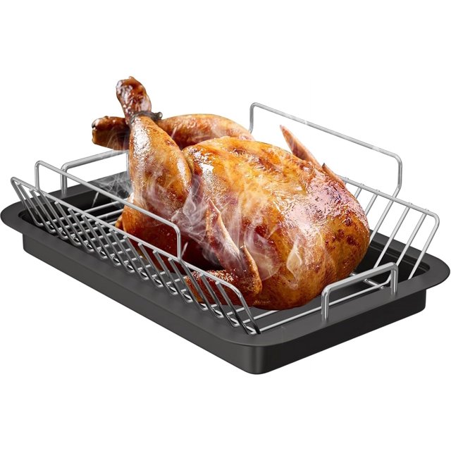 BBQ Future 17.3Inch Nonstick Roasting Pan with Stainless Steel Rack