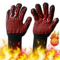 thumbnail image 1 of TiokMc BBQ Gloves 1472℉ Heat Resistant Grill Gloves, Food Grade Oven Mitts with Non-Slip Silicone, Long Sleeve Cooking Gloves for Grilling, Baking, Welding, Cutting – 1 Pair (14 Inch), 1 of 7