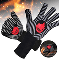thumbnail image 1 of BBQ Gloves, 1472°F Resistant Grilling Gloves Silicone Non-Slip Oven Gloves, Washable Washable Kitchen Fireproof Gloves For Oven, Grilling, Cooking, Baking, Camping, Cutting Use (Grey), 1 of 5