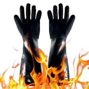 BBQ Gloves, 932 F Heat Resistant Thicken Oven Mitts, 14 Inch Waterproof Oil Resistant Grill Gloves for Cooking Smoker