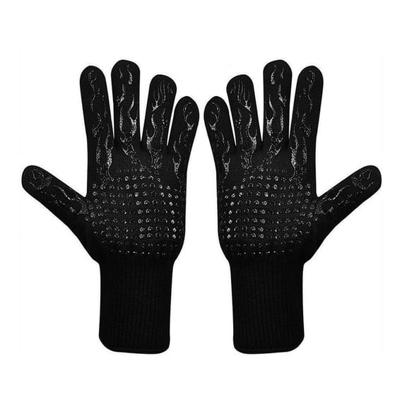 BBQ Gloves High Temperature Resistance Oven Mitts 500 800 Degrees Fireproof Barbecue Heat Insulation Microwave Oven Gloves ,Secure Grip