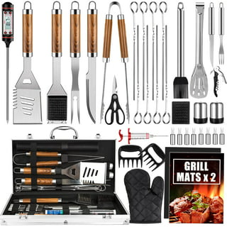 ROMANTICIST 4pc Heavy Duty Grill Accessories for Top Chef - Professional  Grill Tools Set & Basic BBQ Tools for Backyard Restaurant Outdoor Kitchen 