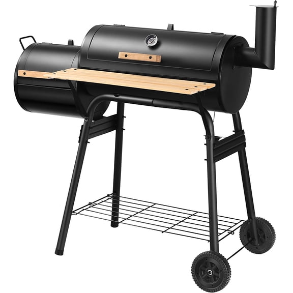 BBQ Grill Charcoal Barbecue Grill Outdoor Pit Patio Backyard Home Meat Cooker Smoker with Offset Smoker