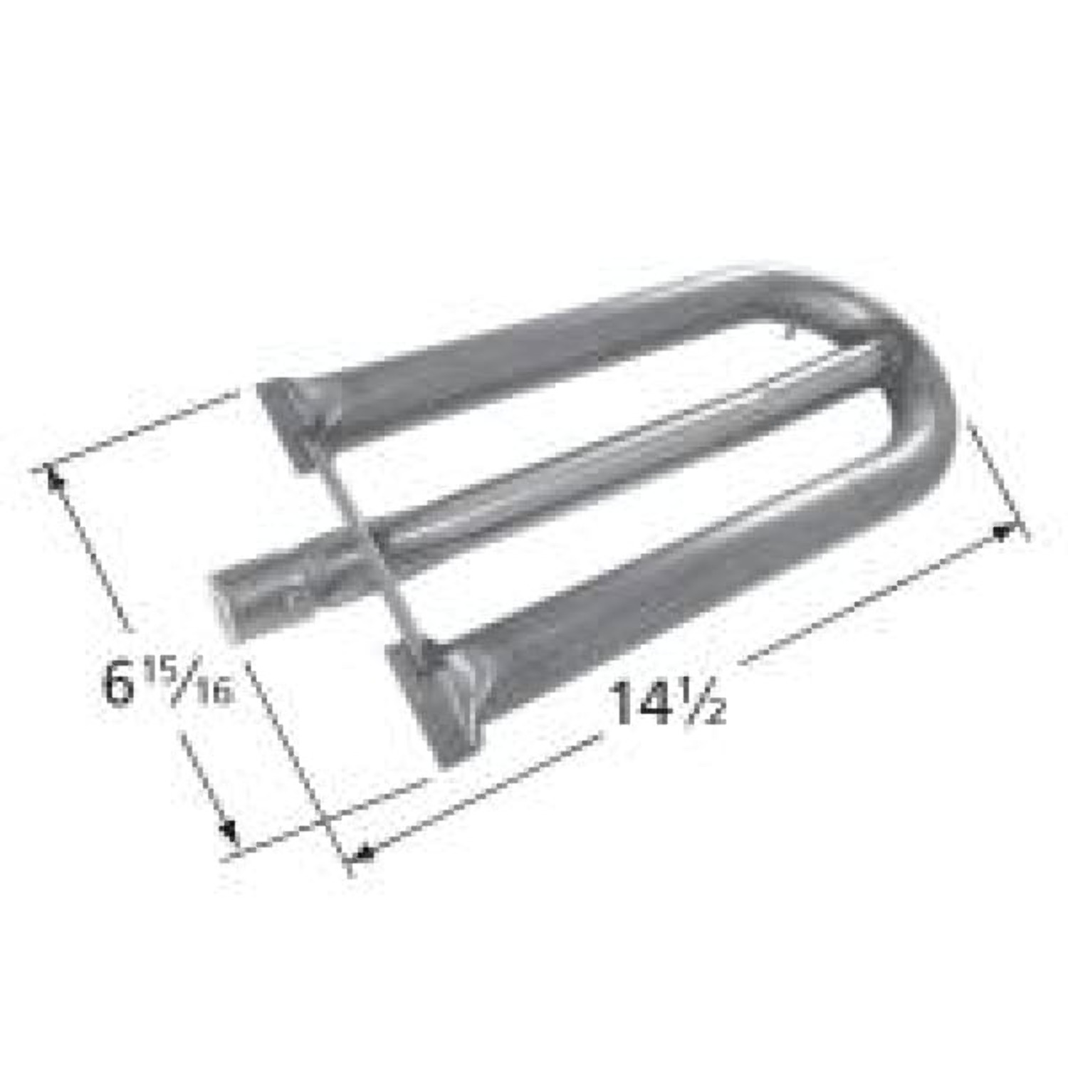 BBQ Grill Compatible With American Grills 14 1/2 X 16 15/16 Center-fed Pipe BCP12461 - image 1 of 2