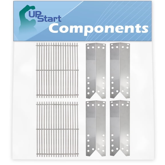 BBQ Grill Cooking Grates & Heat Shield Plate Tent Replacement Parts for Kenmore 122.16641900 - Compatible Barbeque Stainless Steel Grid & Flame Tamer, Guard, Deflector, Flavorizer Bar, Vaporizer Bar