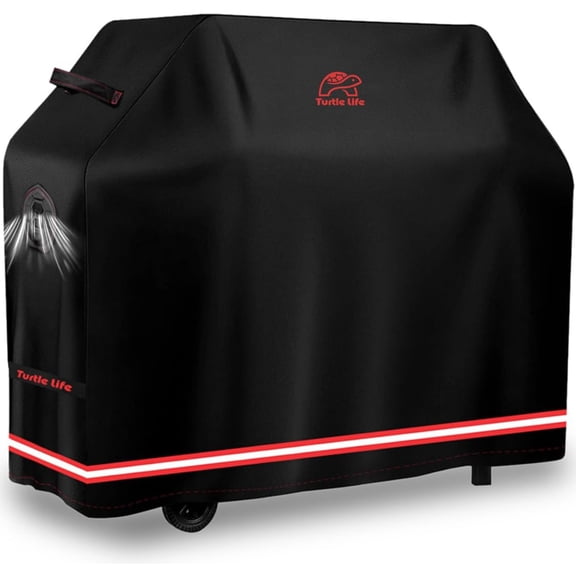 BBQ Grill Cover, 60 Inch Heavy Duty Waterproof 3-4 Burner Barbecue Gas Grill Covers for Weber Genesis Char-Broil Nexgrill Deluxe, Black