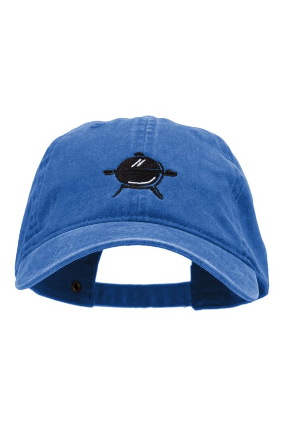 BBQ Grill Embroidered Washed Cotton Brass Buckle Cap - Royal OSFM