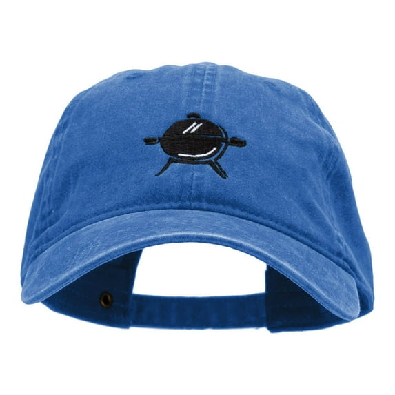 BBQ Grill Embroidered Washed Cotton Brass Buckle Cap - Royal OSFM