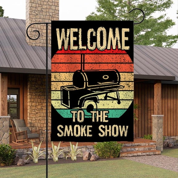 BBQ Grill Garden Flag, Outdoor Cooking Yard Decor, Pit Master Grill Gift