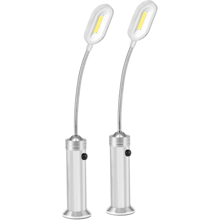 BBQ Grill Lights Magnetic Base Ser-Bright LED Lights-360 Degree Flexible Gooseneck, Weather Resistant, Task Lighting Barbecue Grilling, 2 Pack (Silver)