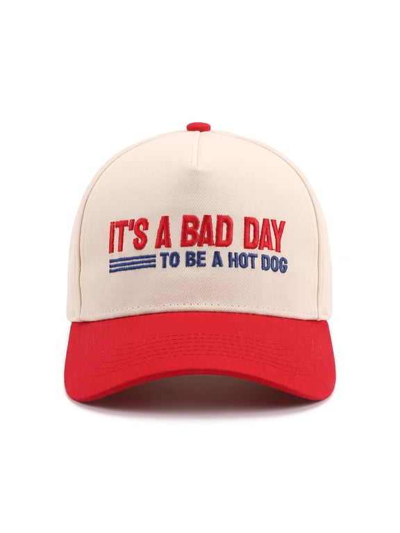 BBQ Grill Master Funny Hat - It's a Bad Day to Be a Hot Dog Novelty Cap, Adjustable Embroidered Baseball Hat for Summer Grilling & Tailgating