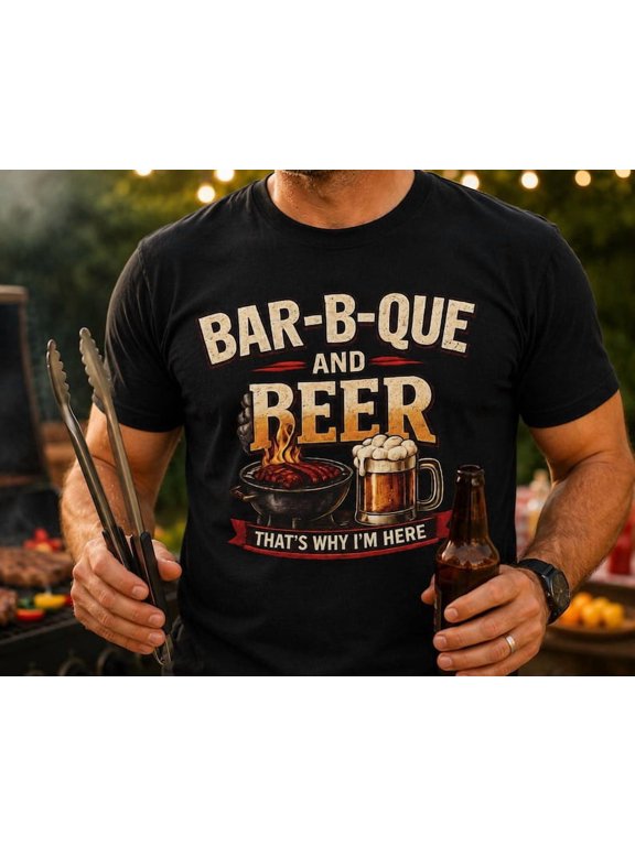 BBQ Grill Master T-Shirt, Funny Barbecue Graphic Tee, Beer Lover Cookout Shirt, Dad Gift, Gildan 5000 Unisex Tee