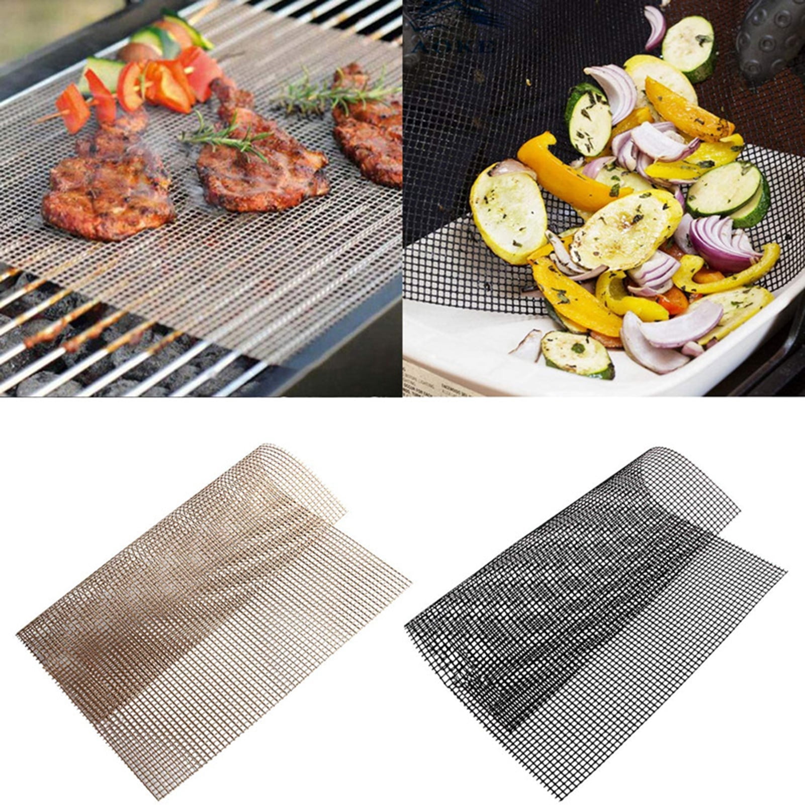 BBQ Grill Mat Prevent Food from Falling Evenly Grilled Non-Stick High ... - Porous Grill Mat For Steak