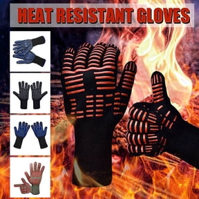 BBQ Grill & Oven Gloves Heat Resistant  Fireproof, Non-Slip Silicone Mitts for Grilling, Smoking & Baking  Extra-Long Protection | Pro Series