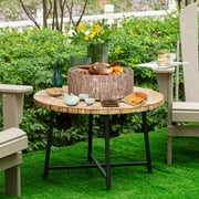 Afterglow 15 Inches Charcoal Grill Barbecue Smoker Stove Tabletop BBQ Outdoor Party for Patio Garden Backyard Decking Camping, Brown ﻿