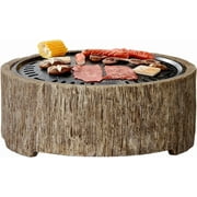 Afterglow 15 Inches Charcoal Grill Barbecue Smoker Stove Tabletop BBQ Outdoor Party for Patio Garden Backyard Decking Camping, Brown