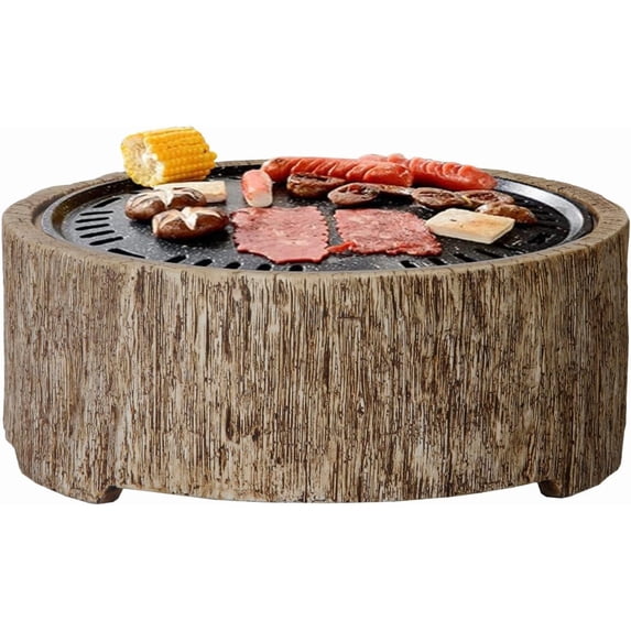 Afterglow 15 Inches Charcoal Grill Barbecue Smoker Stove Tabletop BBQ Outdoor Party for Patio Garden Backyard Decking Camping, Brown