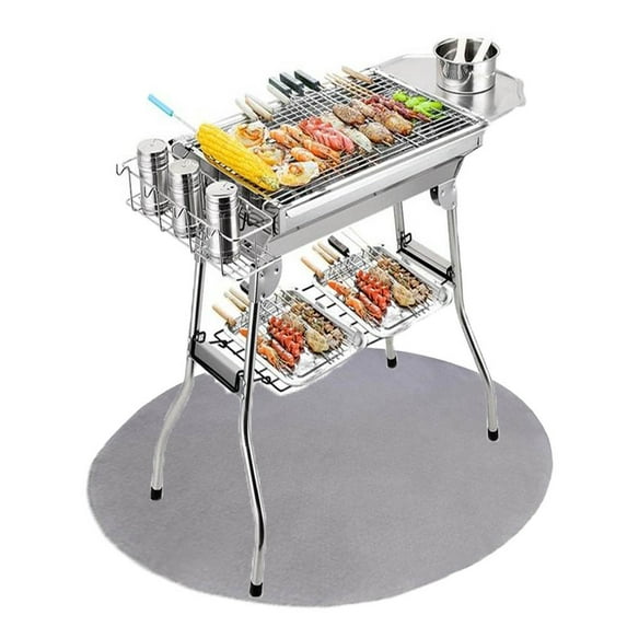 BBQ Grill Retardant Mat, 40" Barbecue Fire Blanket, , Fireproof Ember Mat, Heat Resistant Grill Mat, Protect Terrace, Lawn, Campground from Embers