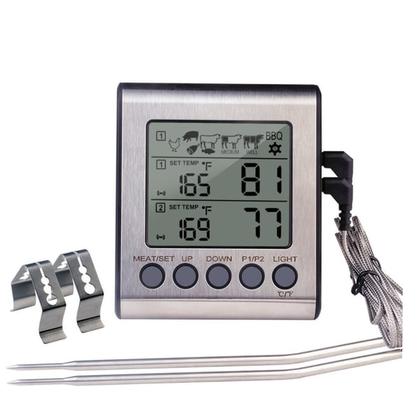 BBQ Grill Thermometer Temperature Probe with Backlight Multiple Meat Options