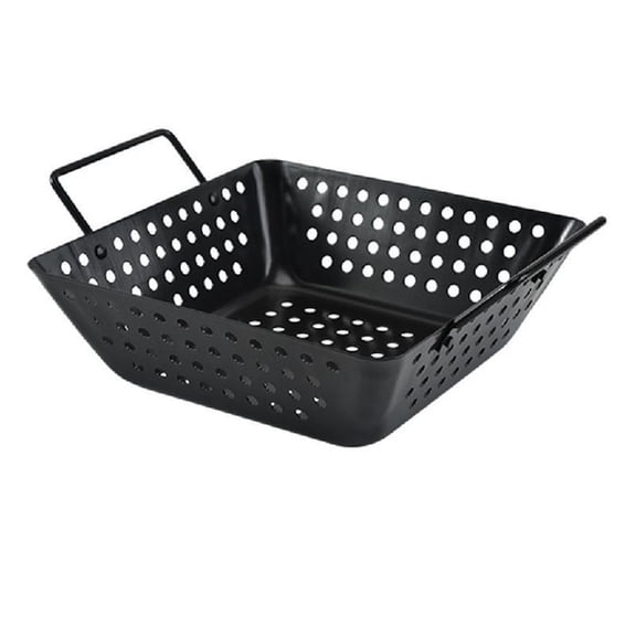 BBQ Grill Tray with Perforated Bottom for Cookware Camping Fish Vegetable Shrimp