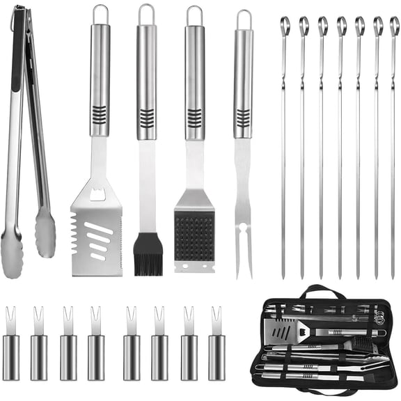 BBQ Grilling Tools Set,16" Stainless Steel Grilling Accessories Kit for Men Gift,BBQ Grill Utensils Gift Kit with Portable Carry Bag BBQ Tools Grill Tools Set for Backyard Outdoor Grill Cooking