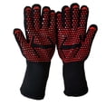 thumbnail image 1 of BBQ Heat Resistant Gloves, 13.8 Inch Silicone Grilling Gloves, 500-800°F Protection, Non-Slip Grip, Double-Layer Knit, for Oven, Smoker, Fireplace, Washable, 1 of 4